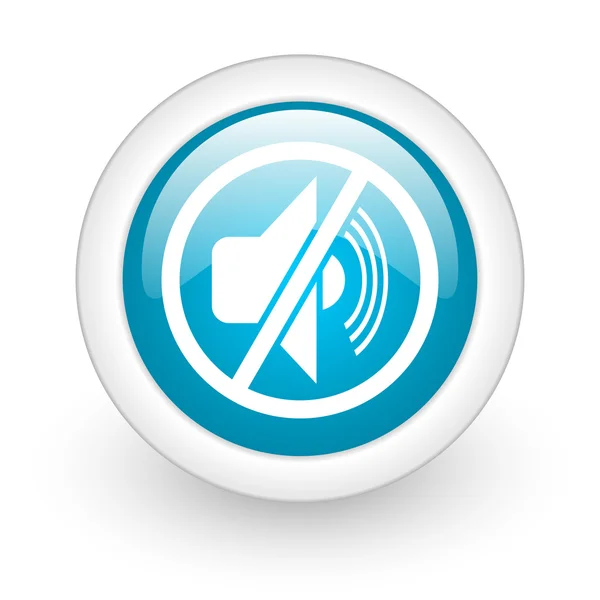 Mute blue circle glossy web icon on white background — Stock Photo, Image