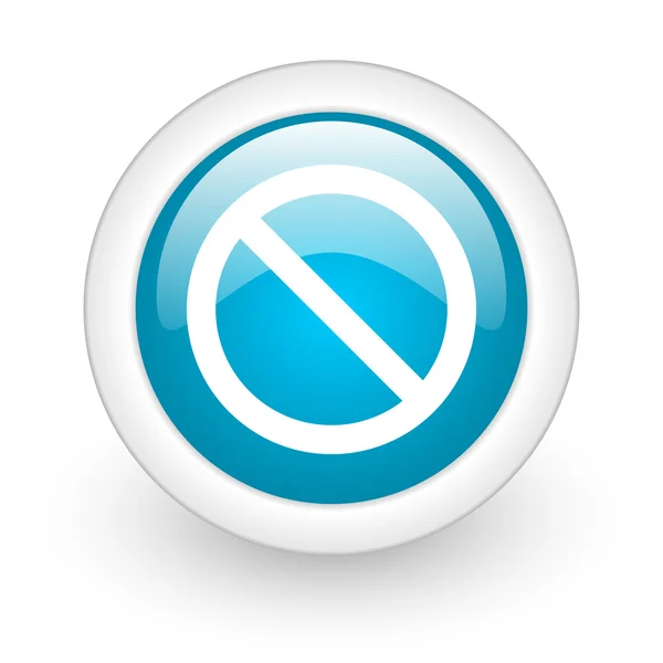 Acceso negado círculo azul icono web brillante sobre fondo blanco —  Fotos de Stock