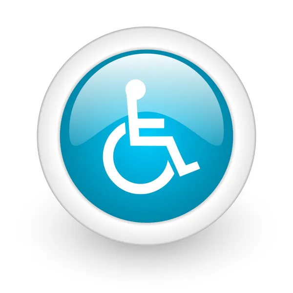 Accesibilidad círculo azul icono web brillante sobre fondo blanco — Foto de Stock