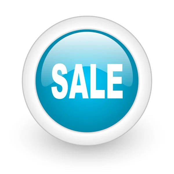 Sale blue circle glossy web icon on white background — Stock Photo, Image