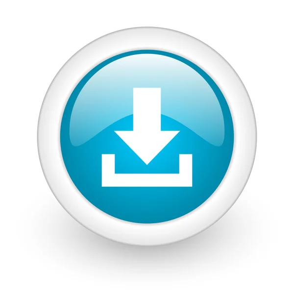 Download blauwe cirkel glanzend web icon op witte achtergrond — Stockfoto