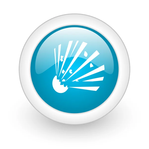 Bombe blauer Kreis glänzendes Web-Symbol auf weißem Hintergrund — Stockfoto