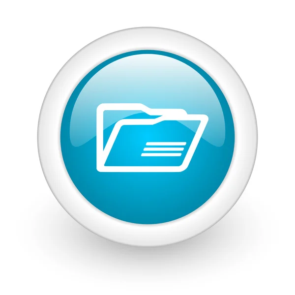 Cartella cerchio blu icona web lucida su sfondo bianco — Foto Stock