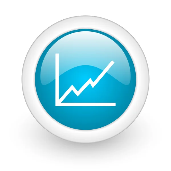 Chart blue circle glossy web icon on white background — Stock Photo, Image