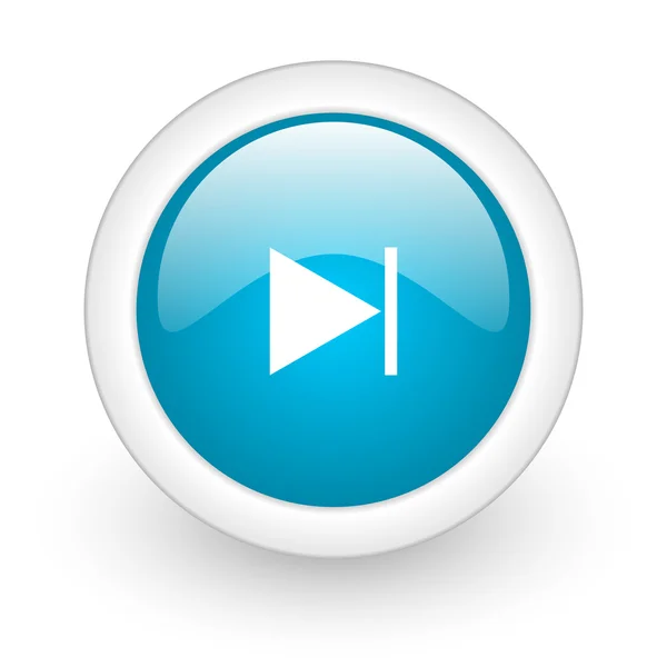 Successivo cerchio blu icona web lucida su sfondo bianco — Foto Stock