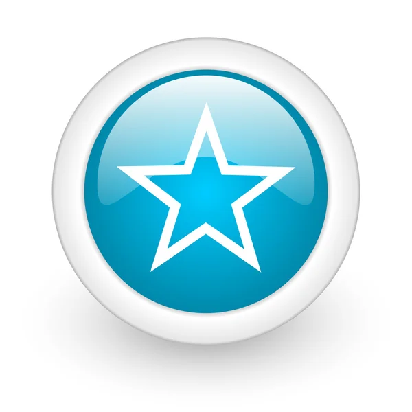 Star blue circle glossy web icon on white background — Stock Photo, Image