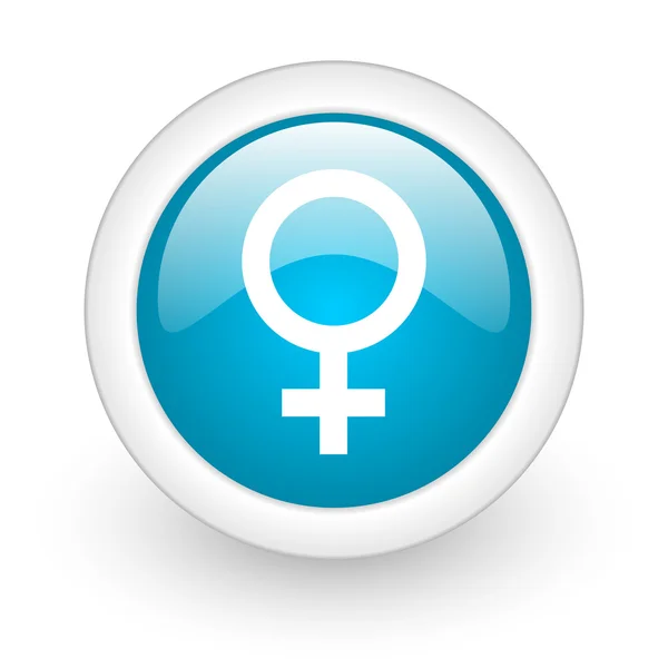 Szex kék kör fényes web ikon fehér háttér — Stock Fotó