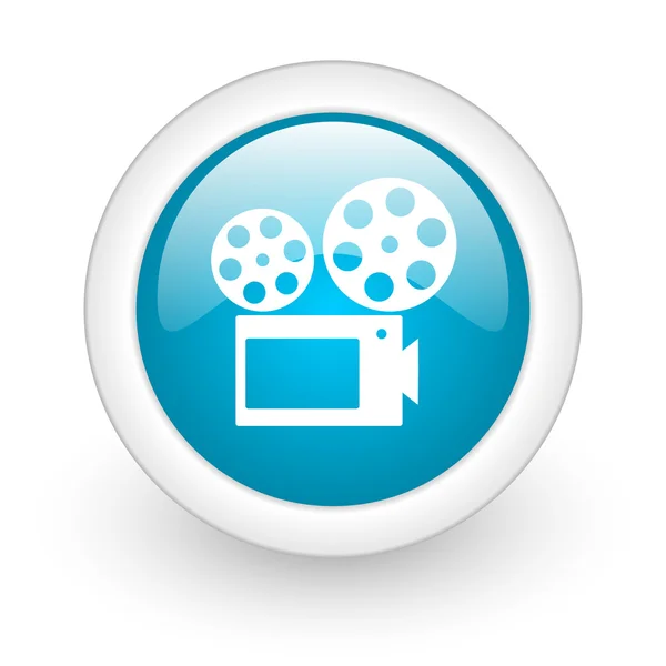 Cinema blue circle glossy web icon on white background — Stock Photo, Image