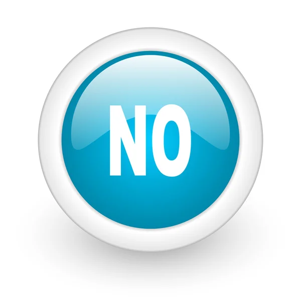 No blue circle glossy web icon on white background — Stock Photo, Image