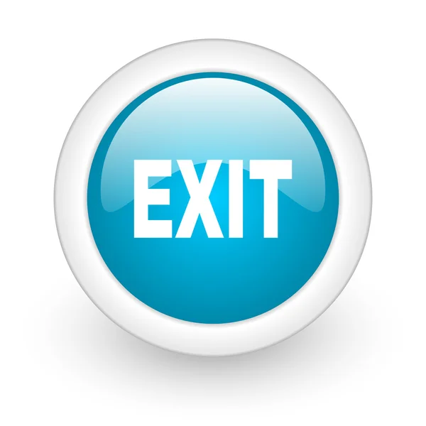 Exit blue circle glossy web icon on white background — Stock Photo, Image