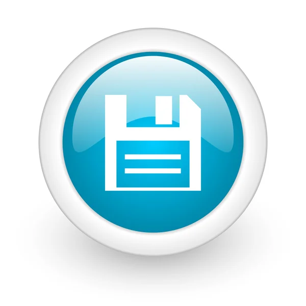 Disk blue circle glossy web icon on white background — Stock Photo, Image