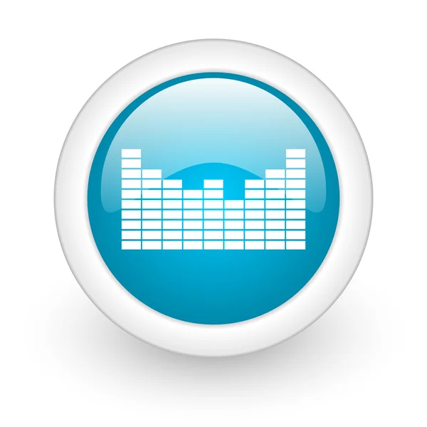 Sound blue circle glossy web icon on white background — Stock Photo, Image