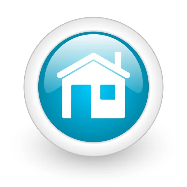 Home blue circle glossy web icon on white background — Stock Photo, Image