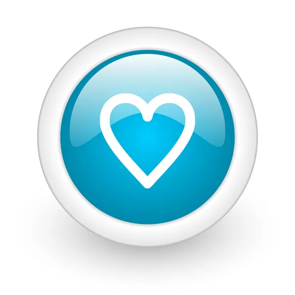 Heart blue circle glossy web icon on white background — Stock Photo, Image