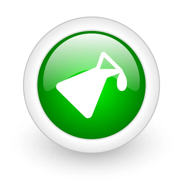 Kimya yeşil daire parlak web simgesi beyaz zemin üzerine — Stok fotoğraf