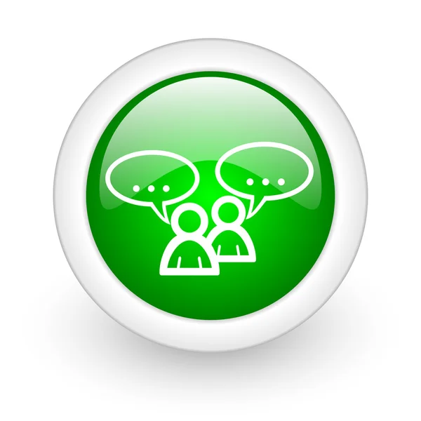 Forum yeşil daire parlak web simgesi beyaz zemin üzerine — Stok fotoğraf