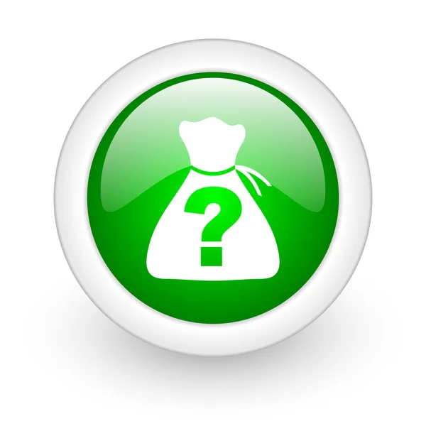 Riddle green circle glossy web icon on white background — Stock Photo, Image
