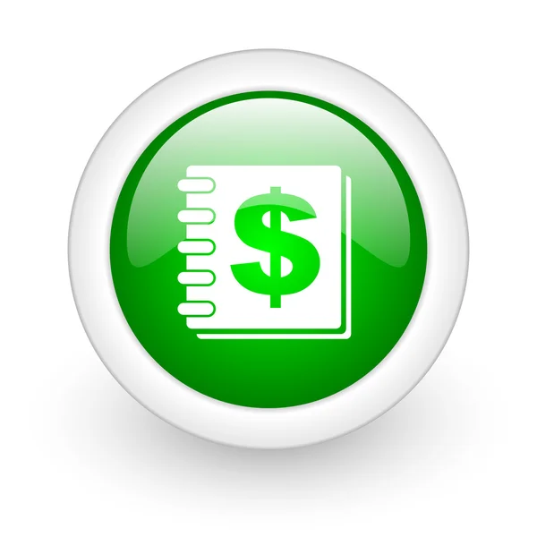 Soldi verde cerchio lucido icona web su sfondo bianco — Foto Stock