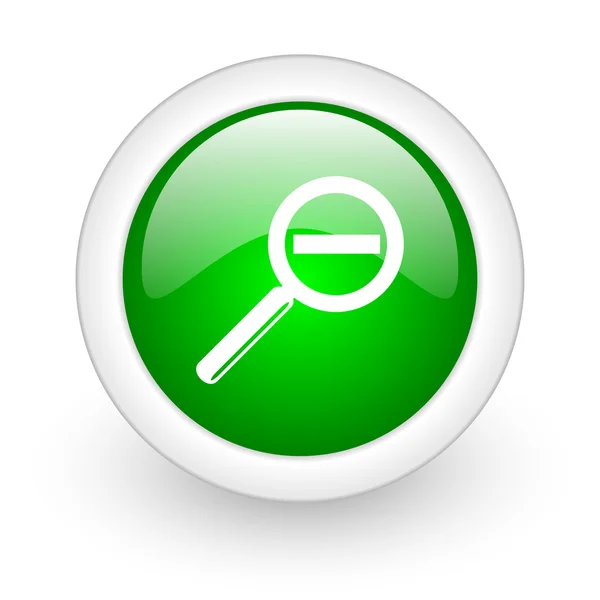 Magnification green circle glossy web icon on white background — Stock Photo, Image
