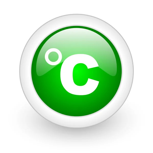 Celsius green circle glossy web icon on white background — Stock Photo, Image