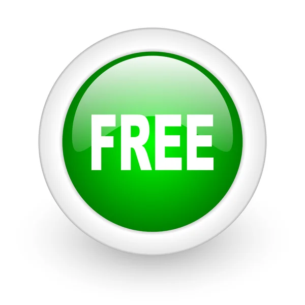 Free green circle glossy web icon on white background — Stock Photo, Image
