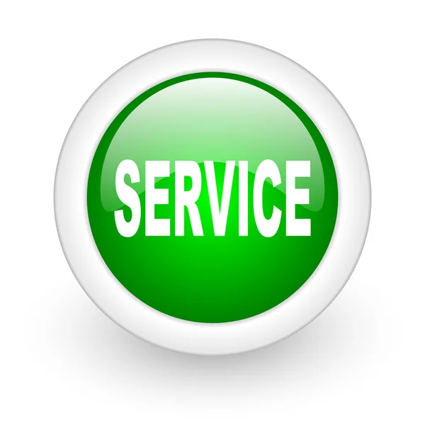 Servicio círculo verde icono web brillante sobre fondo blanco — Foto de Stock