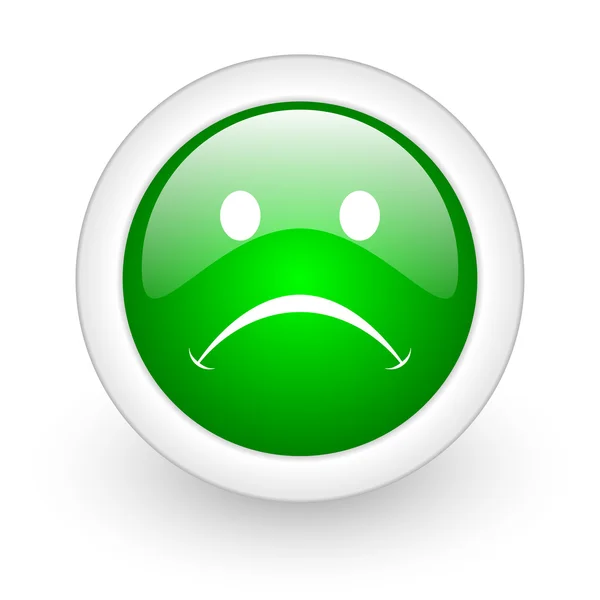 Cry green circle glossy web icon on white background — Stock Photo, Image