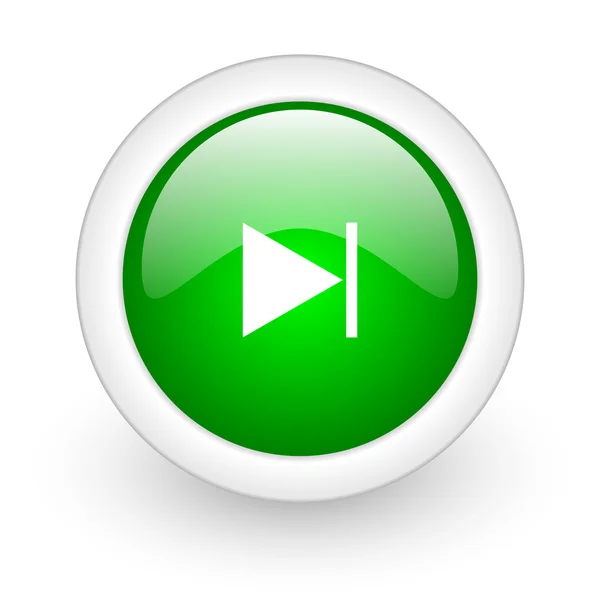 Successivo cerchio verde icona web lucida su sfondo bianco — Foto Stock