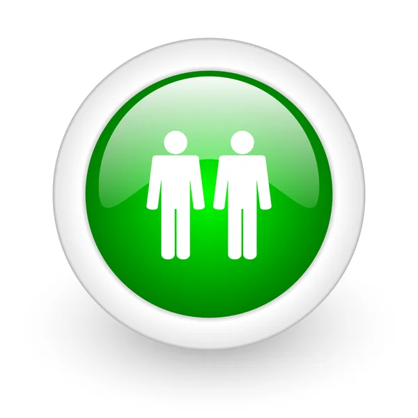 Casal círculo verde ícone da web brilhante no fundo branco — Fotografia de Stock