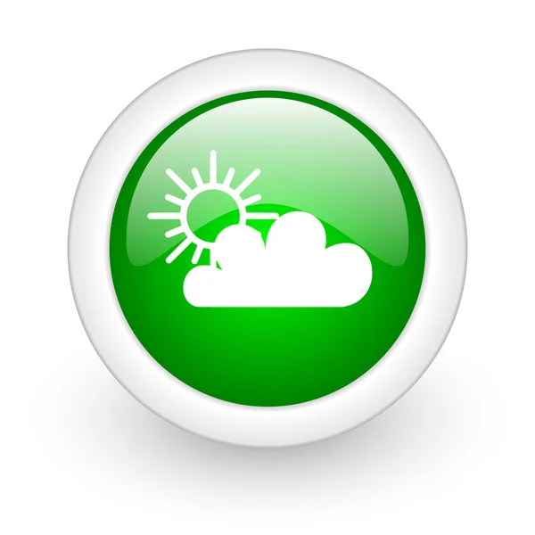 Weather forecast green circle glossy web icon on white background — Stock Photo, Image