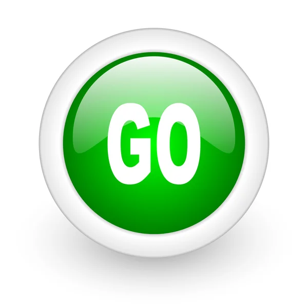 Go green circle ggsy web icon on white fone — стоковое фото