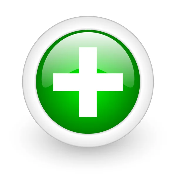 Emergency green circle glossy web icon on white background — Stock Photo, Image