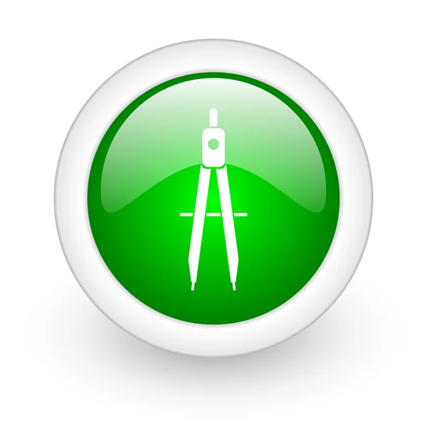 E-Learning grüner Kreis glänzendes Web-Symbol auf weißem Hintergrund — Stockfoto