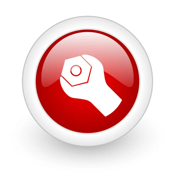Outils cercle rouge icône web brillant sur fond blanc — Photo