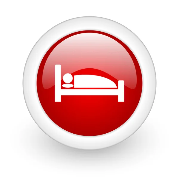 Hotel red circle glossy web icon on white background — Stock Photo, Image