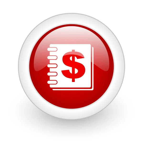 Money red circle glossy web icon on white background — Stock Photo, Image