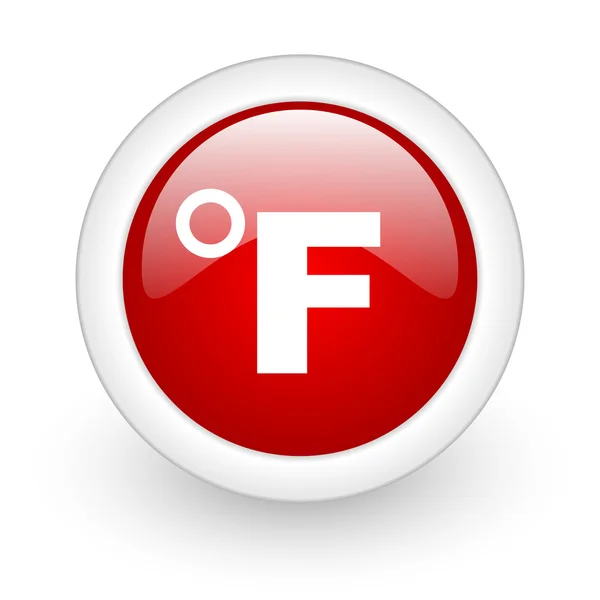 Fahrenheit red circle glossy web icon on white background — Stock Photo, Image