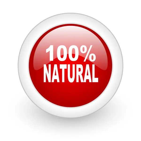 Natürliche rote Kreis glänzende Web-Symbol auf weißem Hintergrund — Stockfoto