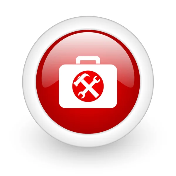Toolkit red circle glossy web icon on white background — Stock Photo, Image