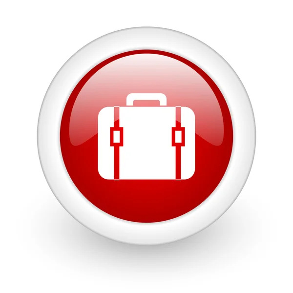 Círculo vermelho financeiro ícone da web brilhante no fundo branco — Fotografia de Stock