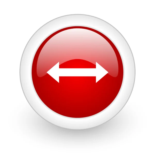 Šipky ikona lesklý webové červený kruh na bílém pozadí — Stock fotografie
