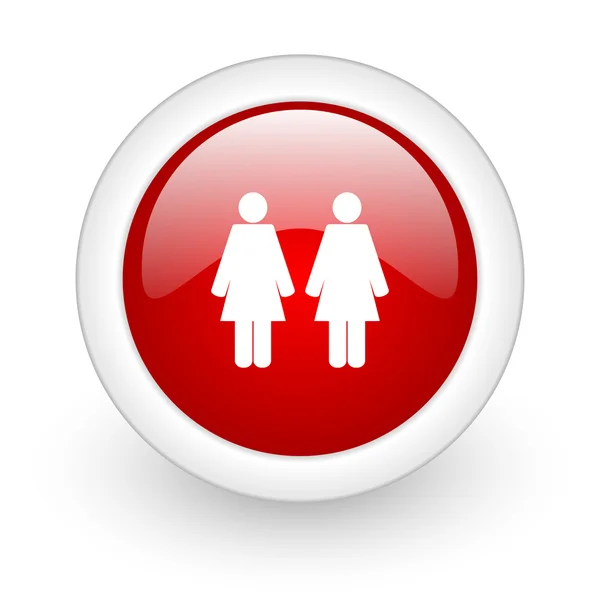 Paar roter Kreis glänzendes Web-Symbol auf weißem Hintergrund — Stockfoto