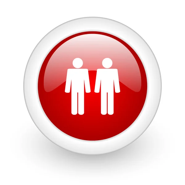 Couple red circle glossy web icon on white background — Stock Photo, Image