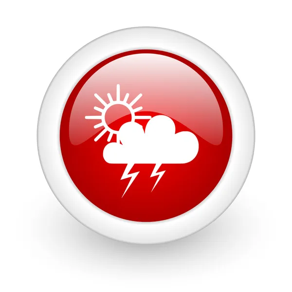 Weather forecast red circle glossy web icon on white background — Stock Photo, Image