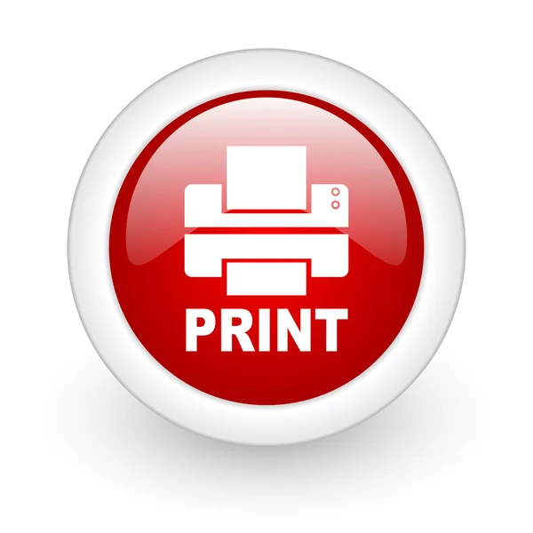 Imprimir círculo rojo icono web brillante sobre fondo blanco —  Fotos de Stock