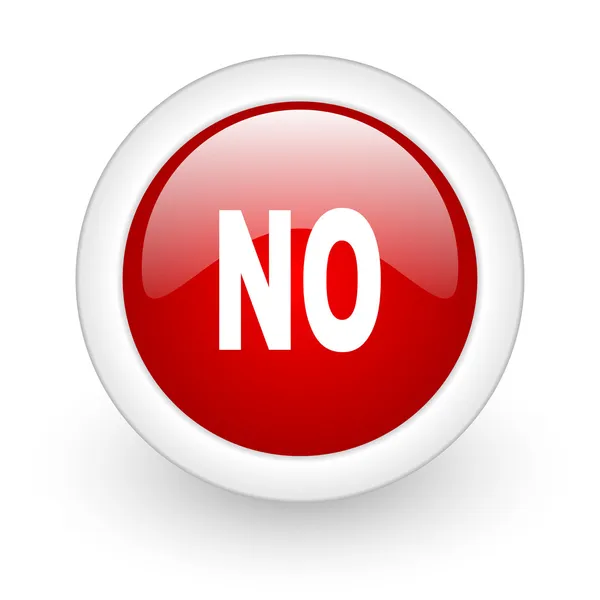 No red circle glossy web icon on white background — Stock Photo, Image