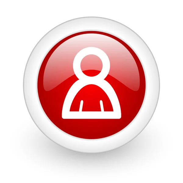 Konto roter Kreis glänzendes Web-Symbol auf weißem Hintergrund — Stockfoto