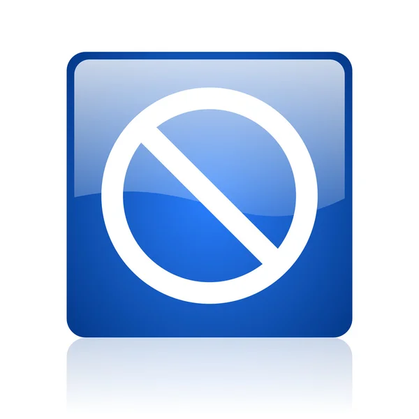 Toegang geweigerd blauwe vierkant glanzend web pictogram op witte achtergrond — Stockfoto