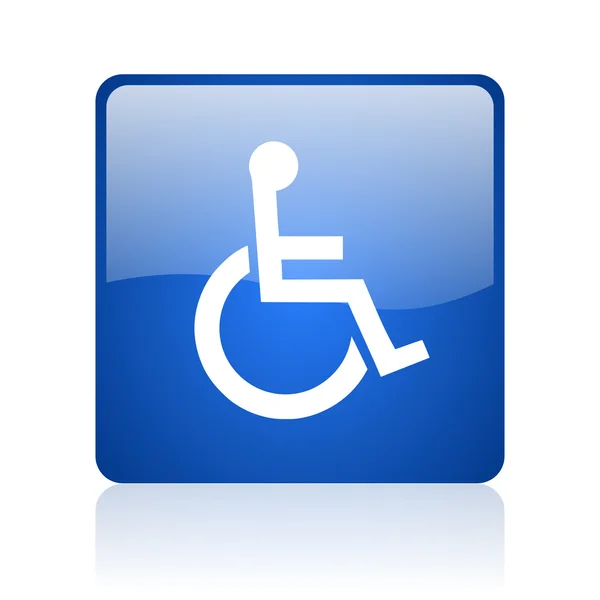 Accessibility blue square glossy web icon on white background — Stock Photo, Image