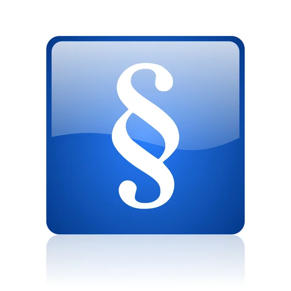 Odstavec modrý čtverec lesklý web ikony na bílém pozadí — Stock fotografie